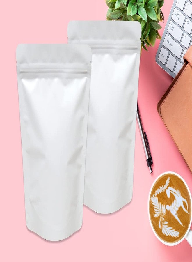 Fnuiddt 100 Pack Matte White Mylar Bags Stand Up - 4 x 6 Inches Resealable Mylar Ziplock Bags Food Storage Foil Pouch - Image 4